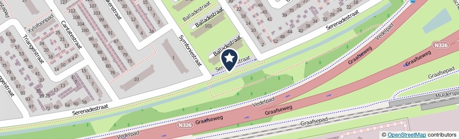 Kaartweergave Serenadestraat in Nijmegen