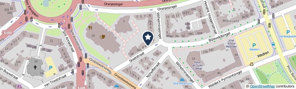 Kaartweergave Sloetstraat 4 in Nijmegen
