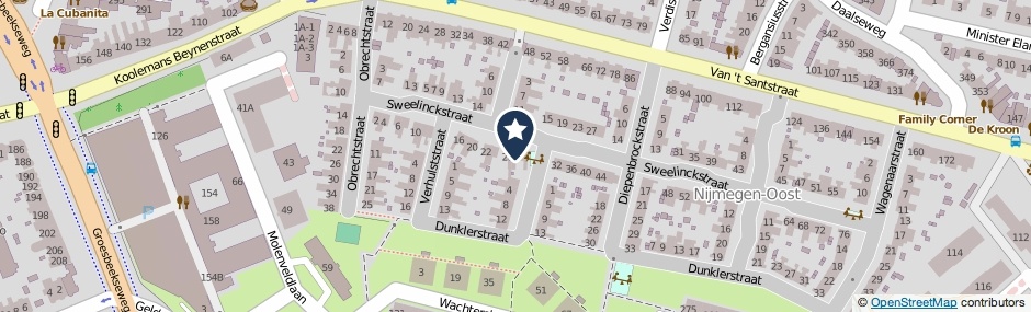 Kaartweergave Sweelinckstraat 28 in Nijmegen