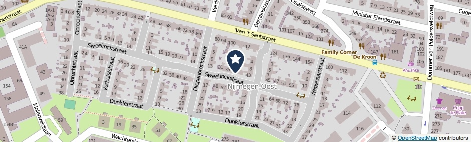 Kaartweergave Sweelinckstraat 39 in Nijmegen