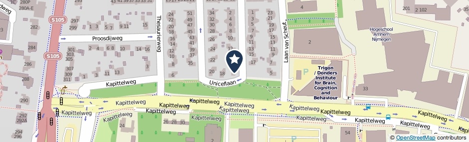 Kaartweergave Uniceflaan 16 in Nijmegen