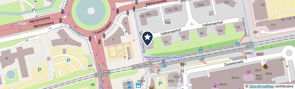Kaartweergave Valkenaerhof 1 in Nijmegen