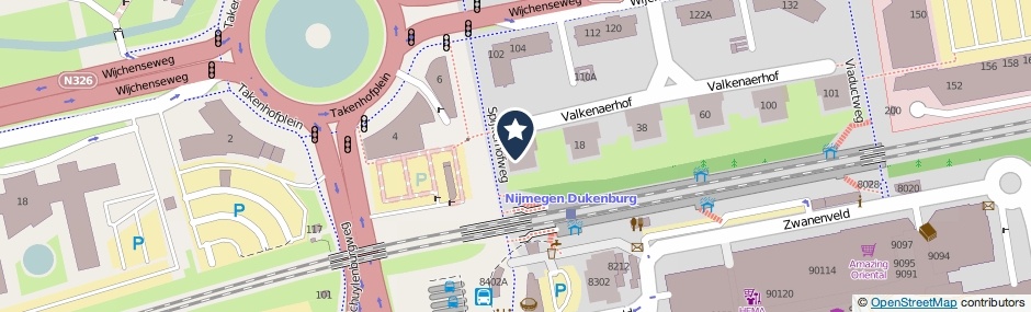 Kaartweergave Valkenaerhof 10 in Nijmegen