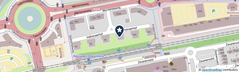Kaartweergave Valkenaerhof 61 in Nijmegen