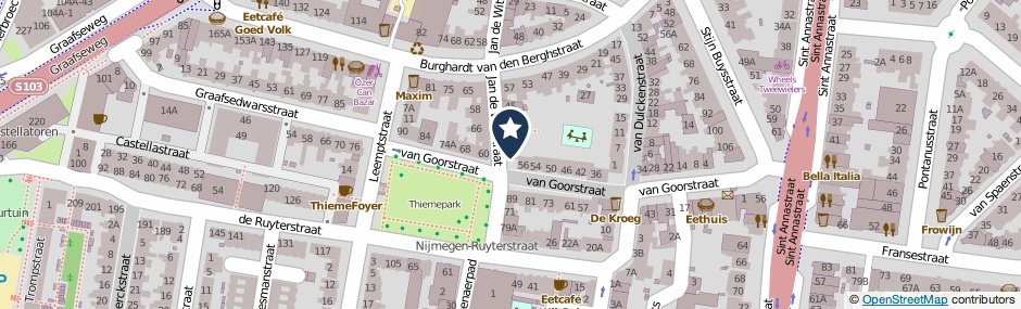 Kaartweergave Van Goorstraat 58 in Nijmegen