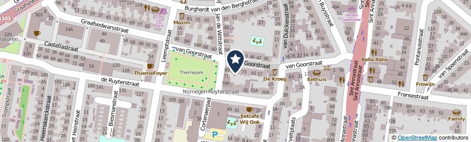 Kaartweergave Van Goorstraat 81 in Nijmegen