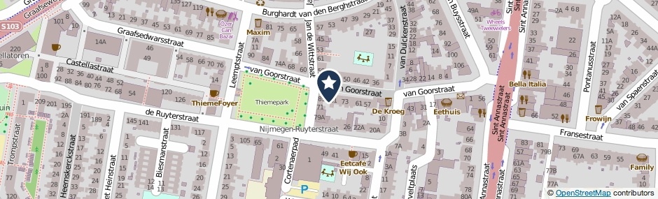 Kaartweergave Van Goorstraat 87 in Nijmegen