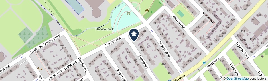 Kaartweergave Venusstraat 53 in Nijmegen