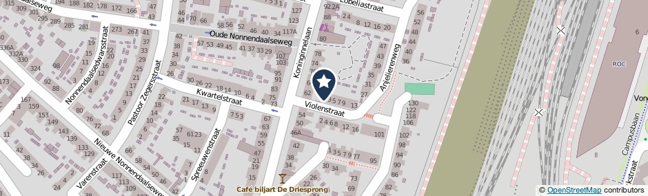 Kaartweergave Violenstraat 1 in Nijmegen