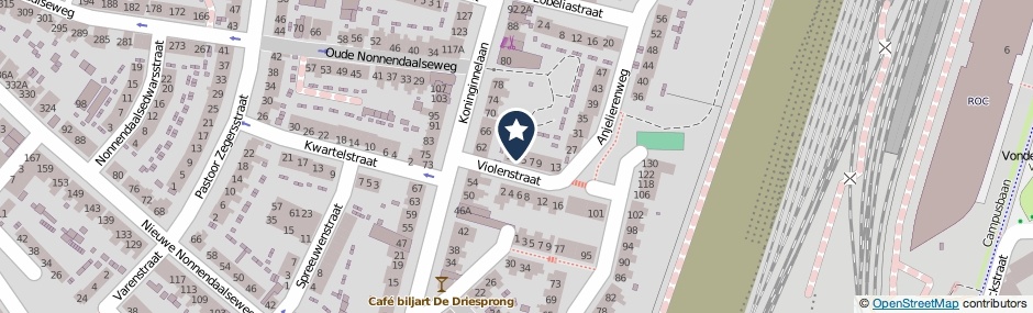 Kaartweergave Violenstraat 3 in Nijmegen