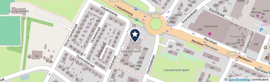 Kaartweergave Vlietstraat 34-B in Nijmegen