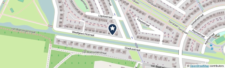 Kaartweergave Weefgewichtstraat 36 in Nijmegen