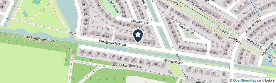 Kaartweergave Weefgewichtstraat 44 in Nijmegen