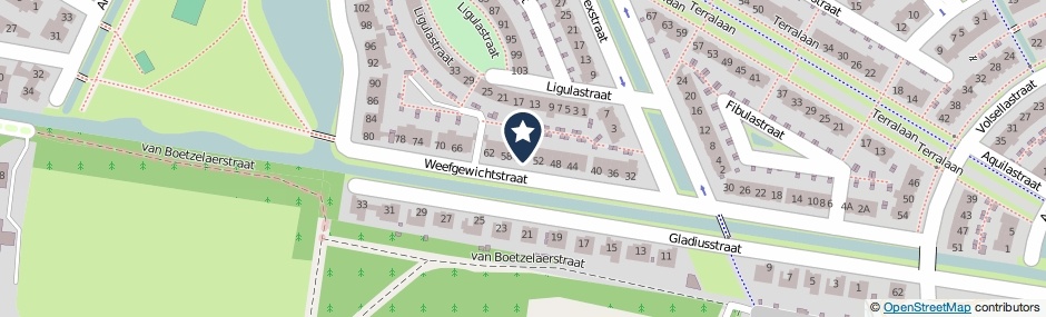 Kaartweergave Weefgewichtstraat 54 in Nijmegen