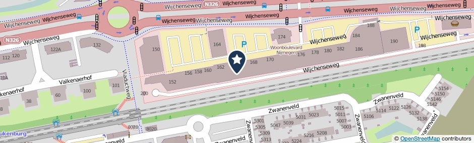 Kaartweergave Wijchenseweg 166 in Nijmegen