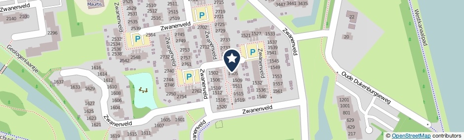 Kaartweergave Zwanenveld 1503 in Nijmegen