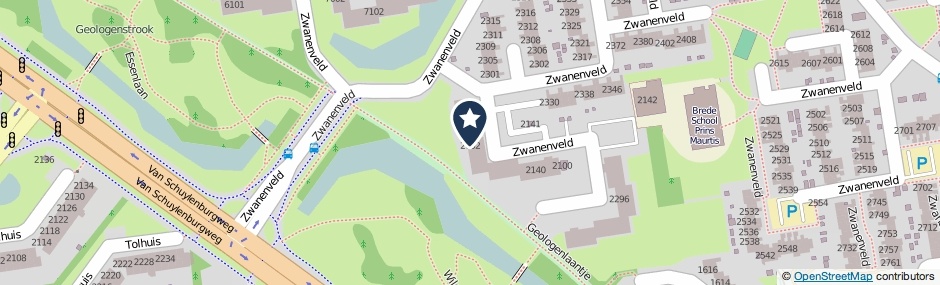 Kaartweergave Zwanenveld 2015 in Nijmegen