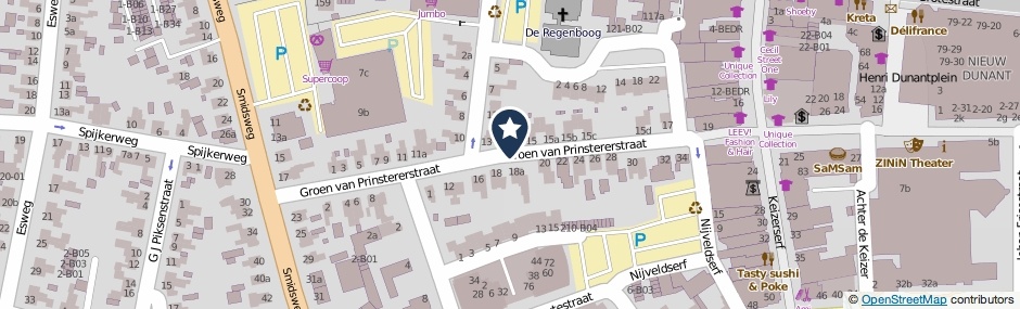 Kaartweergave Groen Van Prinstererstraat in Nijverdal