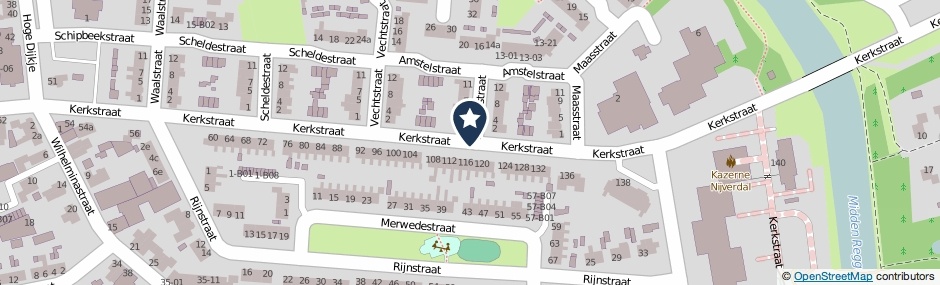 Kaartweergave Kerkstraat in Nijverdal