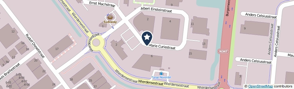 Kaartweergave Marie Curiestraat in Nijverdal