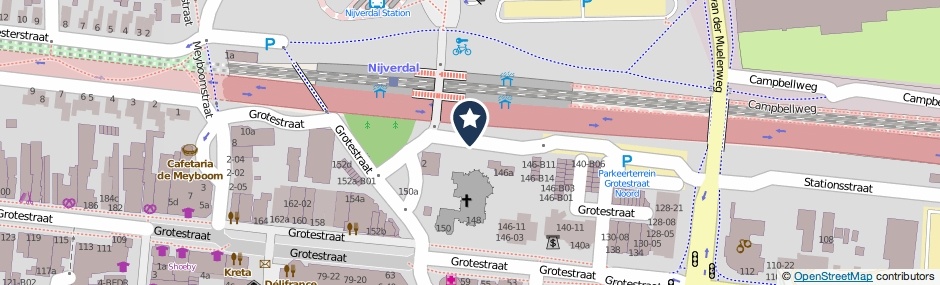 Kaartweergave Parkeerterrein Grotestraat Noord in Nijverdal