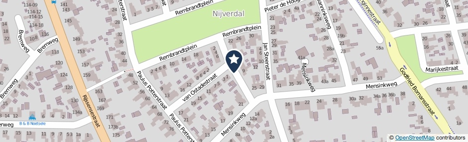Kaartweergave Van Ruysdaelstraat in Nijverdal