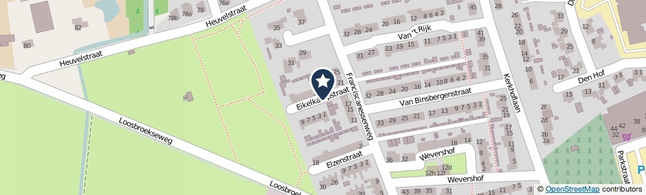 Kaartweergave Eikelkampstraat in Nistelrode