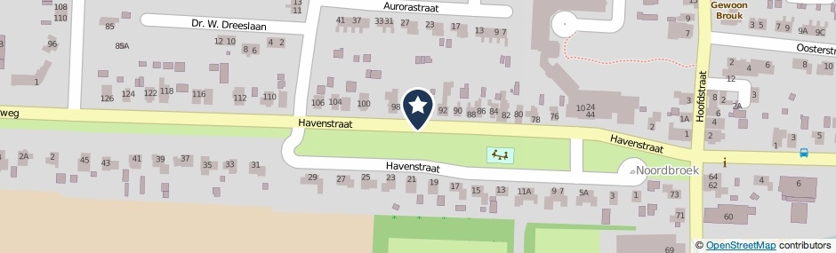 Kaartweergave Havenstraat in Noordbroek