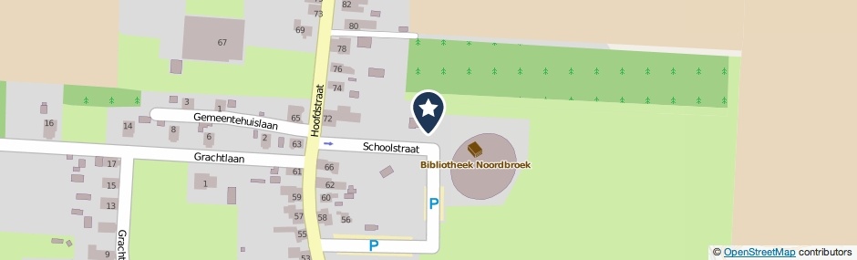 Kaartweergave Schoolstraat in Noordbroek