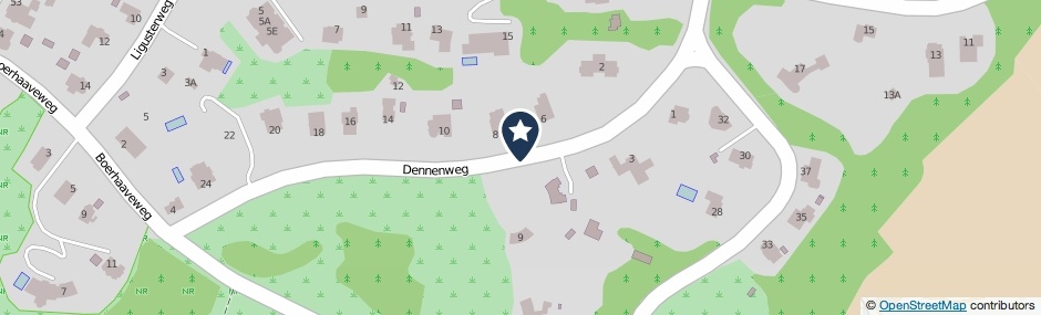 Kaartweergave Dennenweg in Noordwijk (Zuid-Holland)