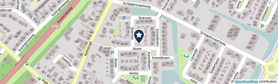 Kaartweergave Stokroos 3 in Noordwijkerhout