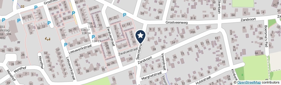 Kaartweergave Spechtstraat in Norg