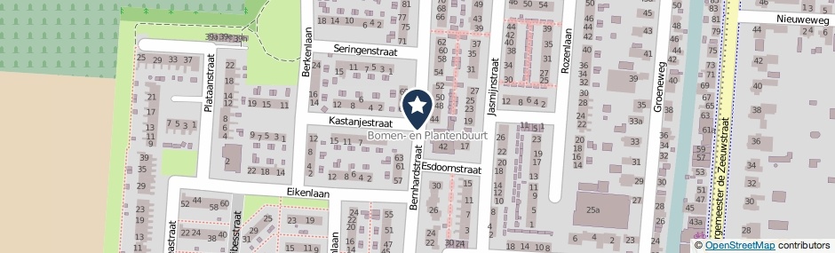 Kaartweergave Bernhardstraat in Numansdorp