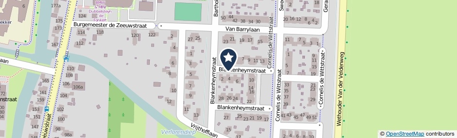 Kaartweergave Blankenheymstraat in Numansdorp