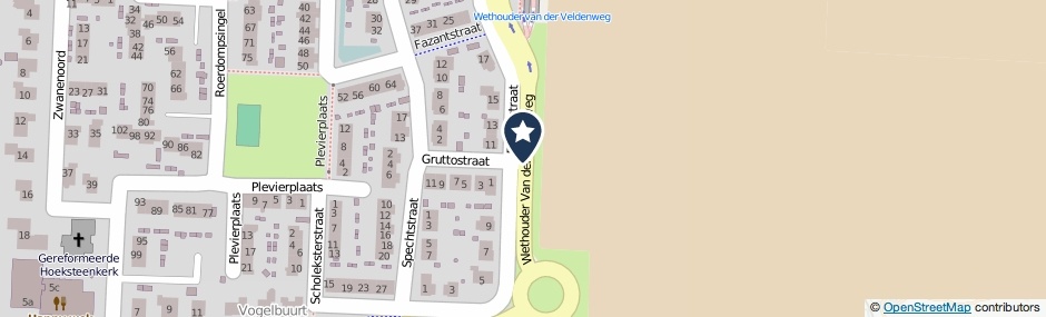 Kaartweergave Gruttostraat in Numansdorp