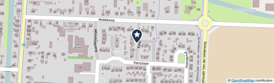Kaartweergave Kolgansplaats in Numansdorp