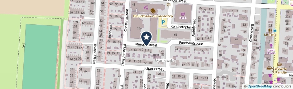 Kaartweergave Margrietstraat in Numansdorp