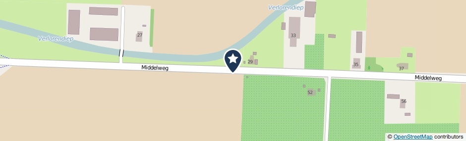 Kaartweergave Middelweg in Numansdorp