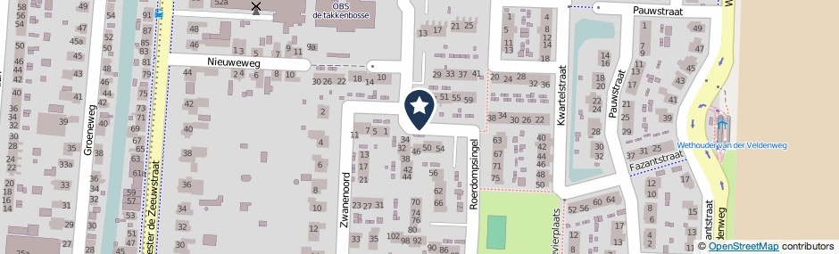 Kaartweergave Roerdompsingel in Numansdorp
