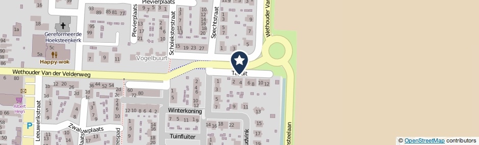 Kaartweergave Tapuit in Numansdorp