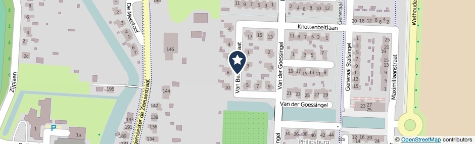 Kaartweergave Van Beaumontstraat in Numansdorp