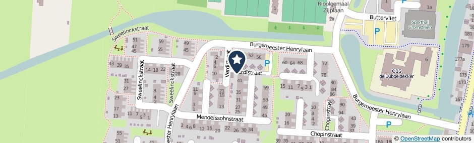 Kaartweergave Verdistraat in Numansdorp