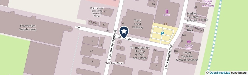 Kaartweergave Voltastraat in Numansdorp