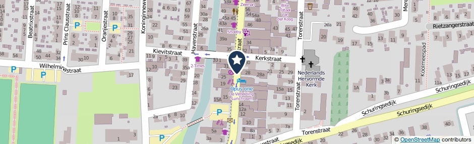 Kaartweergave Voorstraat in Numansdorp