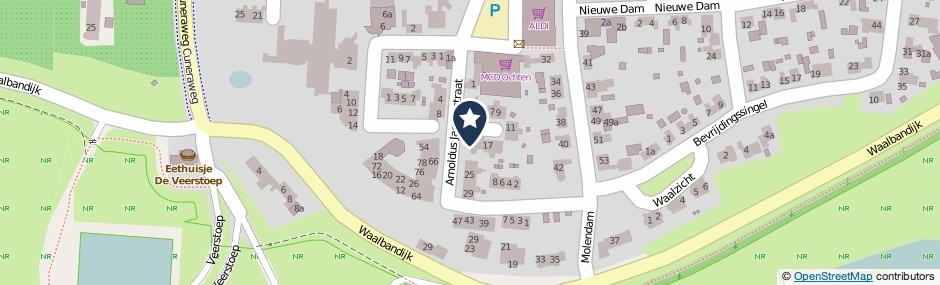 Kaartweergave Arnoldus Jacobsstraat 21 in Ochten