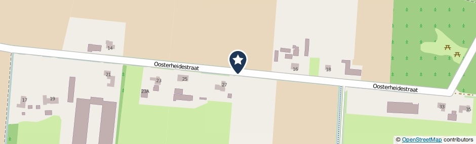 Kaartweergave Oosterheidestraat in Odiliapeel