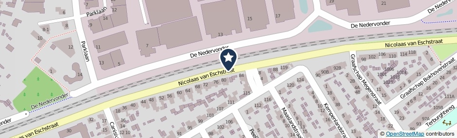 Kaartweergave Nicolaas Van Eschstraat in Oisterwijk