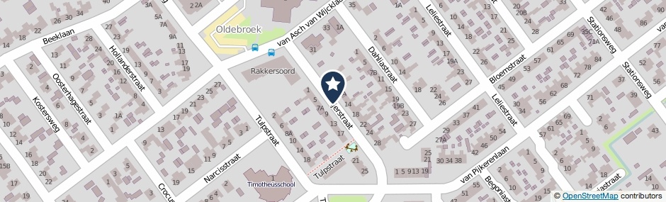 Kaartweergave Anjerstraat in Oldebroek