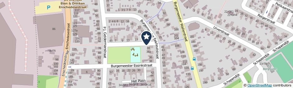 Kaartweergave Burgemeester Peese Binkhorststraat in Oldenzaal