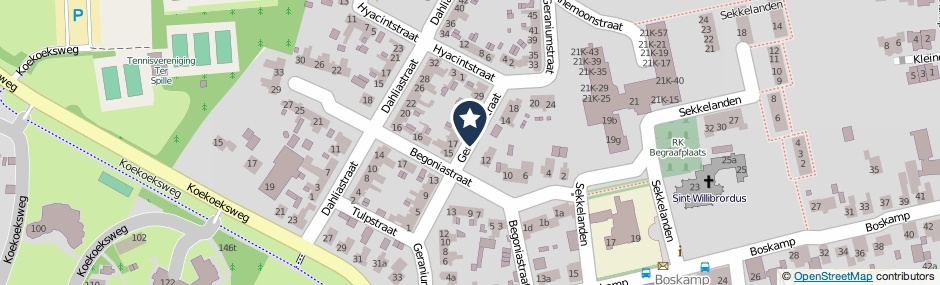 Kaartweergave Geraniumstraat in Olst